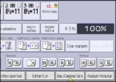 Ilustração da tela do painel de operação