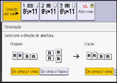 Ilustração da tela do painel de operação