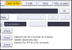 Ilustração da tela do painel de operação