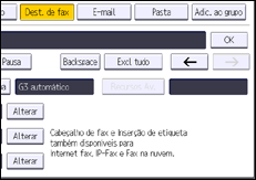 Ilustração da tela do painel de operação