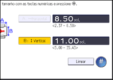 Ilustração da tela do painel de operação