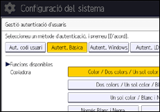 Il·lustració de pantalla del panell d'operacions