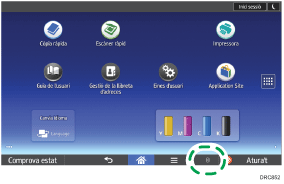 Il·lustració de pantalla del panell d'operacions