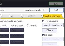 Il·lustració de pantalla del panell d'operacions