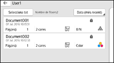 Il·lustració de pantalla del panell d'operacions