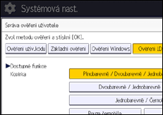 Ilustrace displeje ovládacího panelu