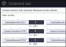 Ilustrace displeje ovládacího panelu