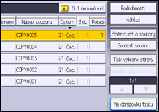 Ilustrace displeje ovládacího panelu