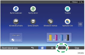 Ilustrace displeje ovládacího panelu