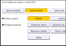Ilustrace displeje ovládacího panelu