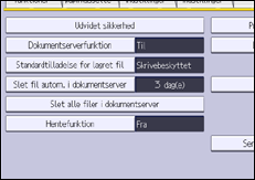 Illustration af display på betjeningspanelet