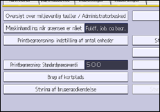 Illustration af display på betjeningspanelet