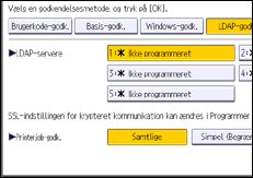 Illustration af display på betjeningspanelet