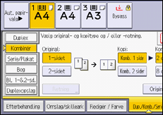 Illustration af display på betjeningspanelet