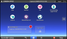 Illustration af display på betjeningspanelet