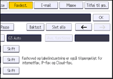Illustration af display på betjeningspanelet
