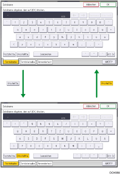 Abbildung der Tasten