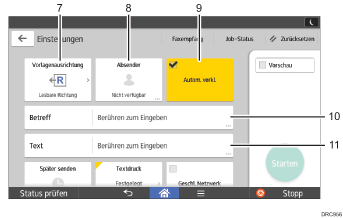 Nummerierte Abbildung Bedienfeld-Display