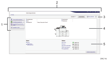 Nummerierte Abbildung der Webbrowser-Anzeige