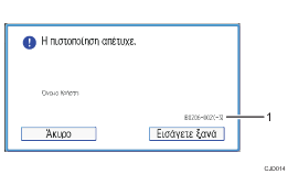 Απεικόνιση της οθόνης του πίνακα χειρισμού με αριθμημένες επεξηγήσεις