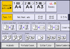 Ilustración de la pantalla panel de mandos