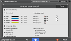 Ilustración de la pantalla panel de mandos