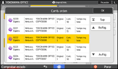 Ilustración de la pantalla panel de mandos