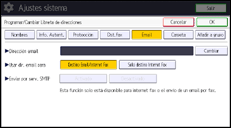 Ilustración de la pantalla panel de mandos