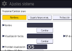 Ilustración de la pantalla panel de mandos