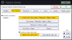 Ilustración de la pantalla panel de mandos