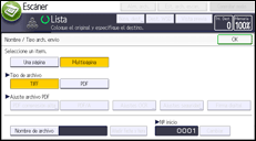 Ilustración de la pantalla panel de mandos