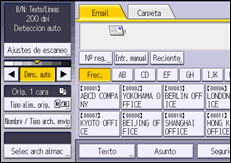Ilustración de la pantalla panel de mandos