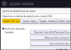 Ilustración de la pantalla panel de mandos