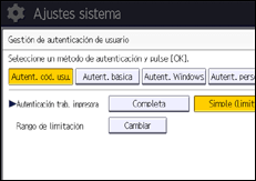Ilustración de la pantalla panel de mandos