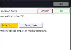 Ilustración de la pantalla panel de mandos