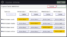 Ilustración de la pantalla panel de mandos