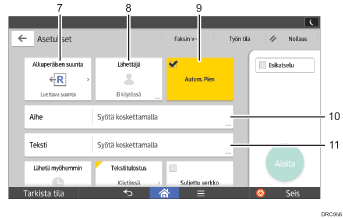 Käyttöpaneelin numeroitu näyttö