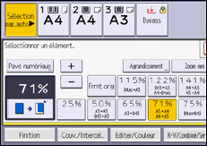 Illustration de l'écran du panneau de commande