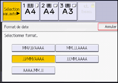 Illustration de l'écran du panneau de commande