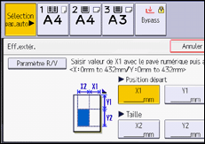 Illustration de l'écran du panneau de commande