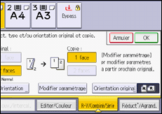 Illustration de l'écran du panneau de commande