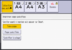 Illustration de l'écran du panneau de commande