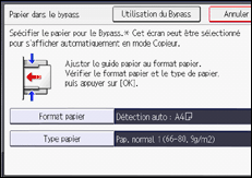 Illustration de l'écran du panneau de commande