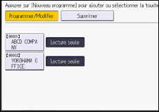 Illustration de l'écran du panneau de commande