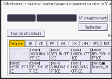 Illustration de l'écran du panneau de commande