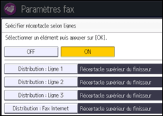 Illustration de l'écran du panneau de commande