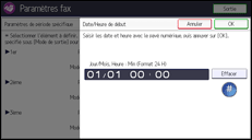 Illustration de l'écran du panneau de commande