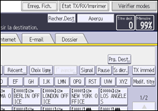 Illustration de l'écran du panneau de commande