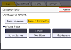 Illustration de l'écran du panneau de commande