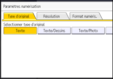 Illustration de l'écran du panneau de commande